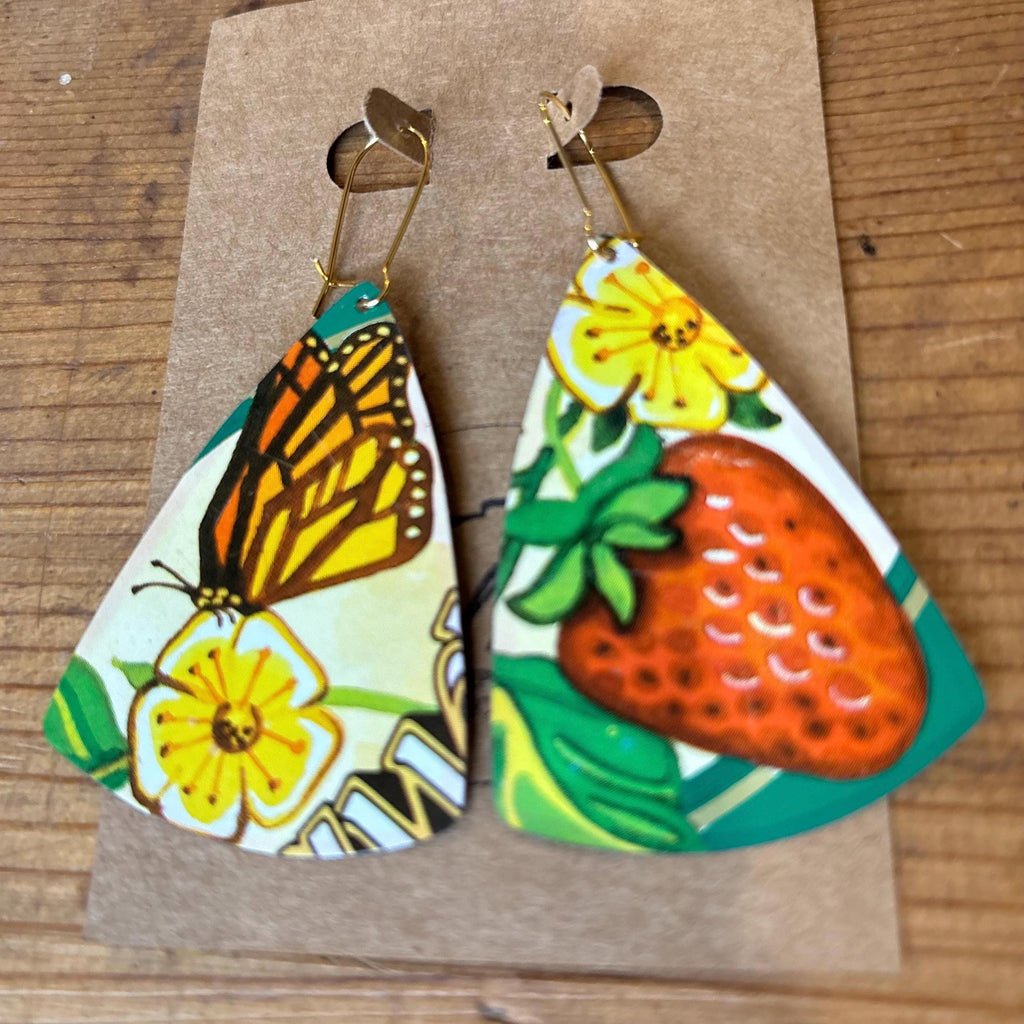 Eco-Friendly Earrings | Strawberry Vintage Tin Jewelry