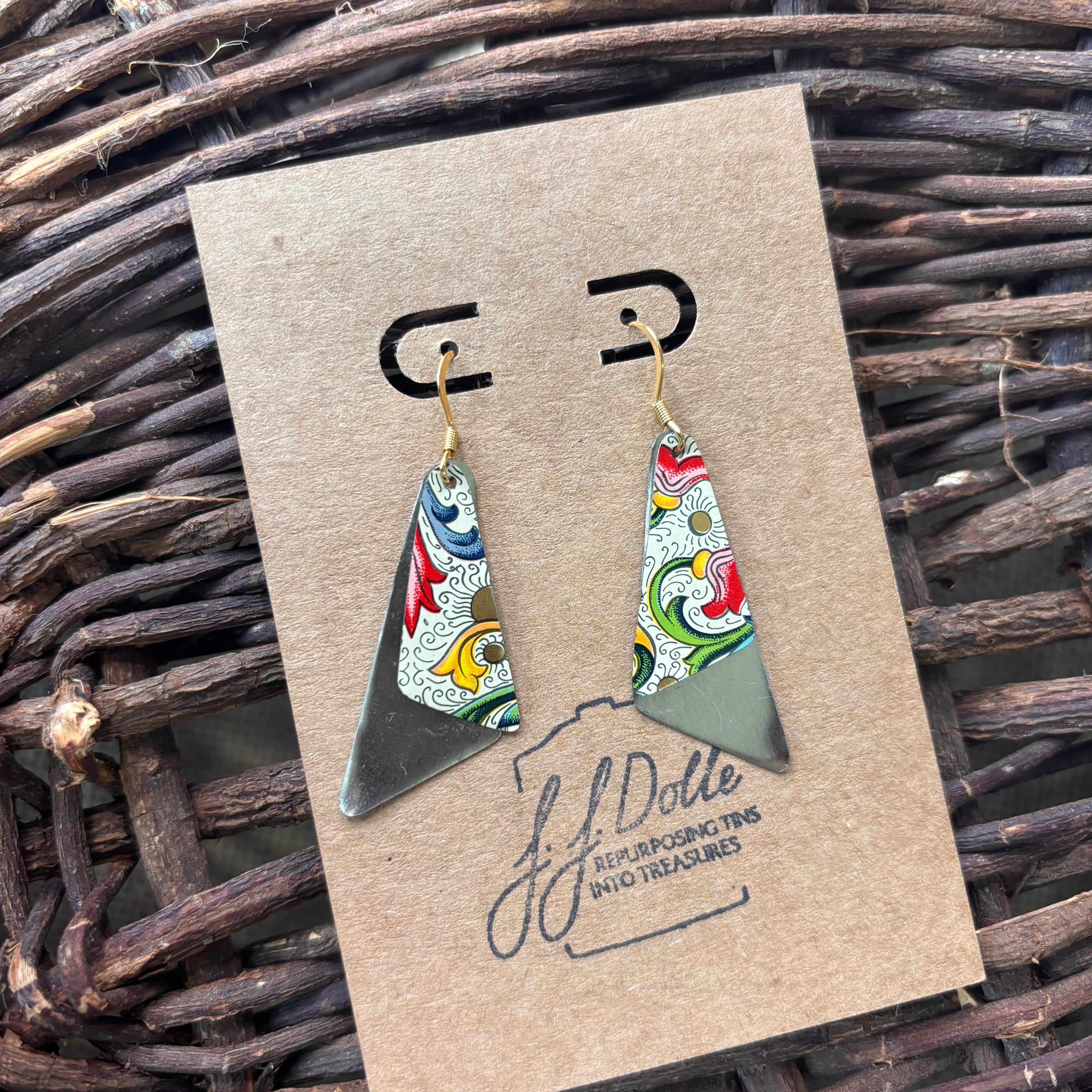 Vintage Tin Earrings