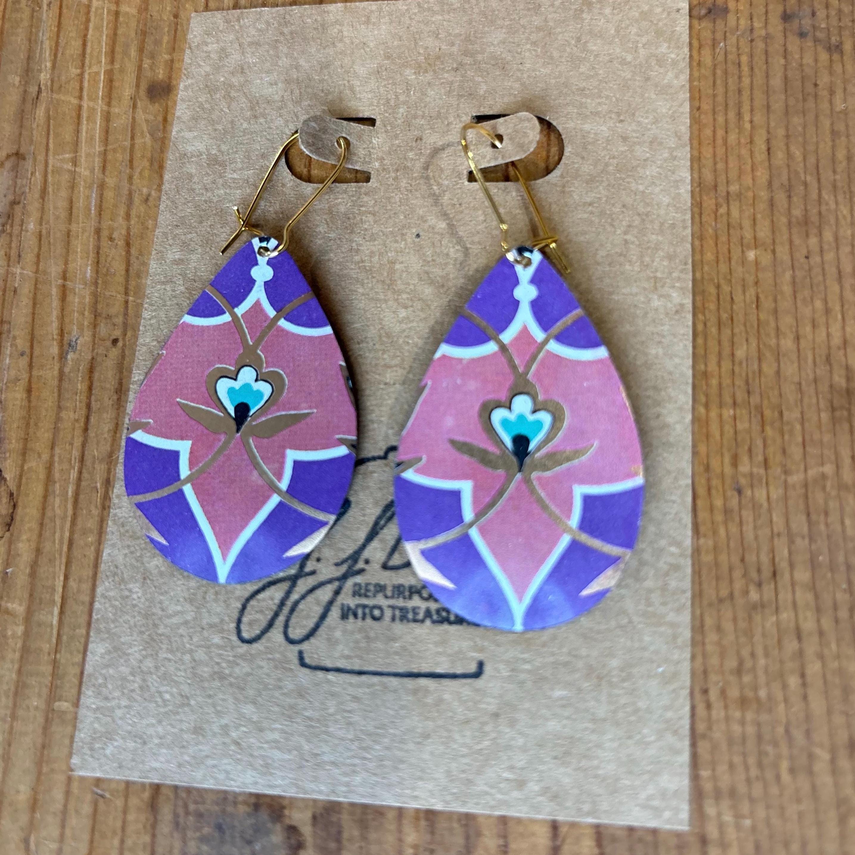 Eco-Friendly Earrings | Upcycled Vintage Tin Jewelry