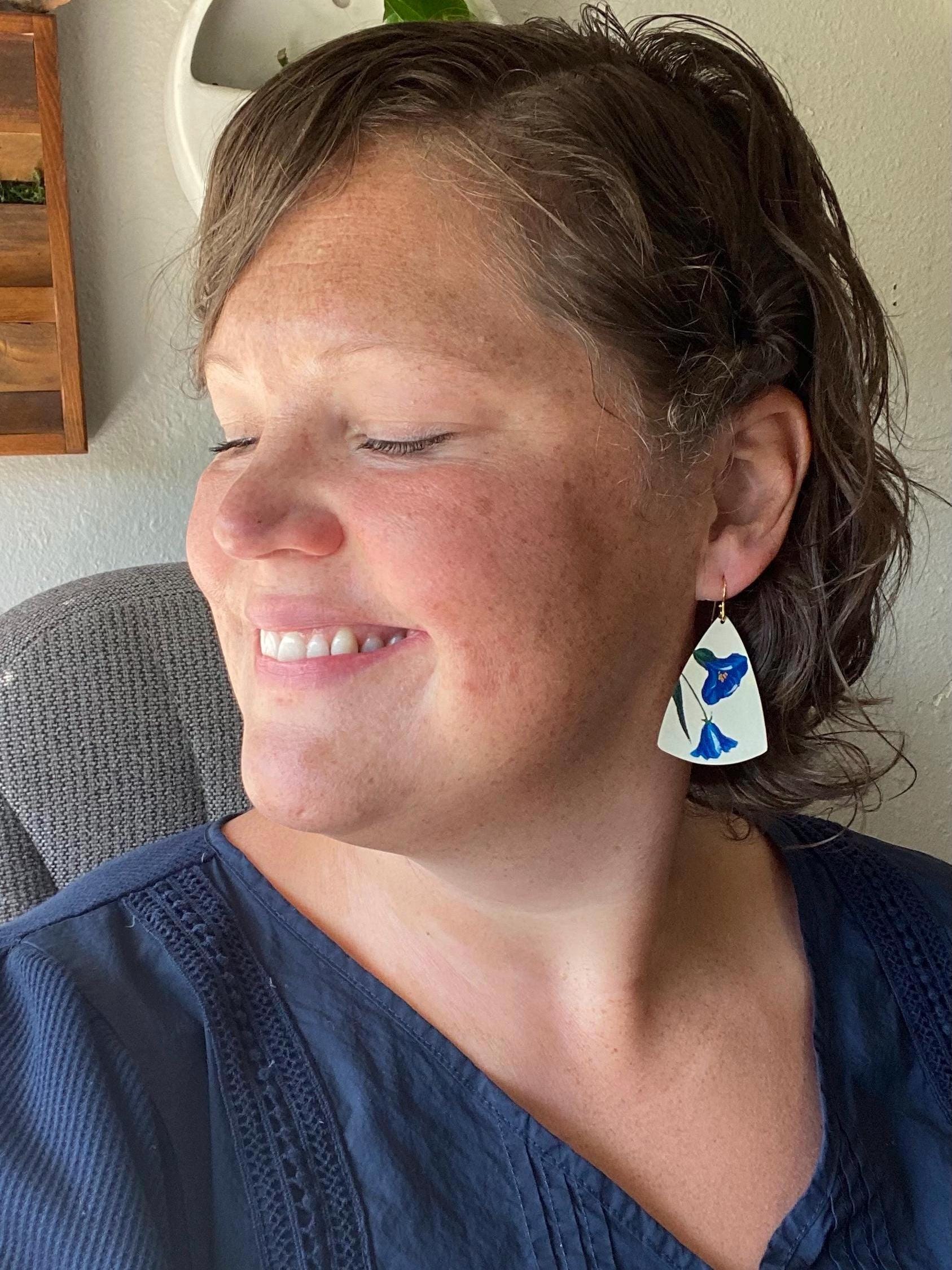 Vintage Tin Earrings, Repurposed Tin Jewelry