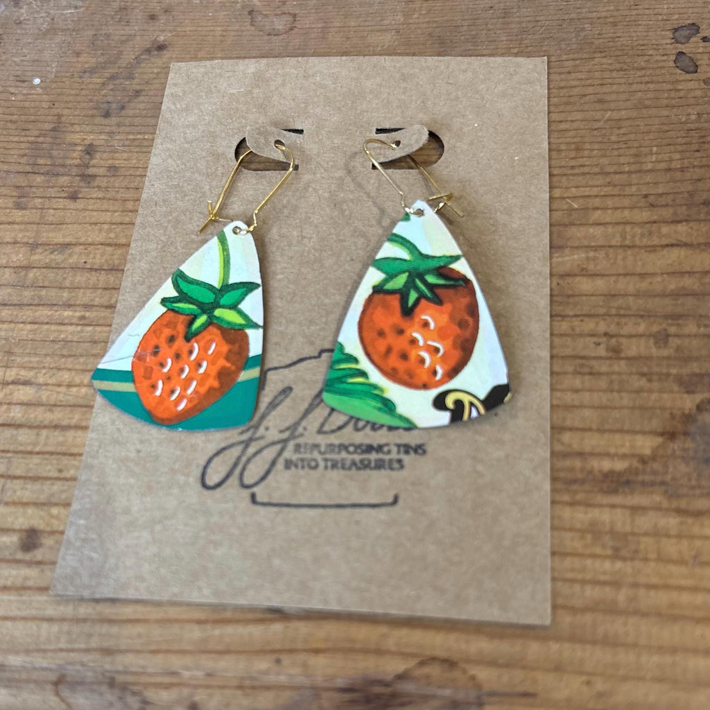 Eco-Friendly Earrings | Strawberry Vintage Tin Jewelry