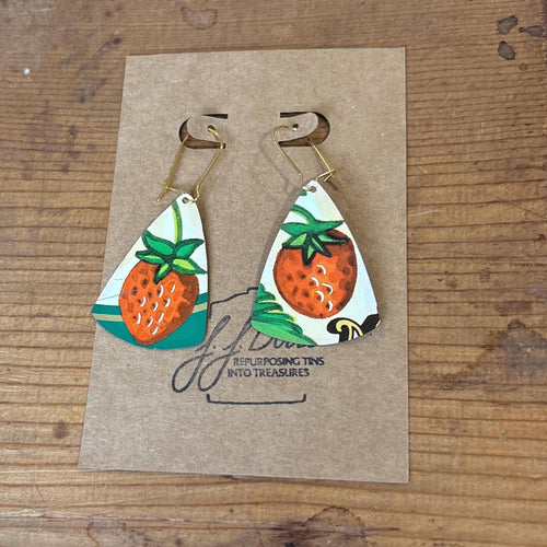 Eco-Friendly Earrings | Strawberry Vintage Tin Jewelry