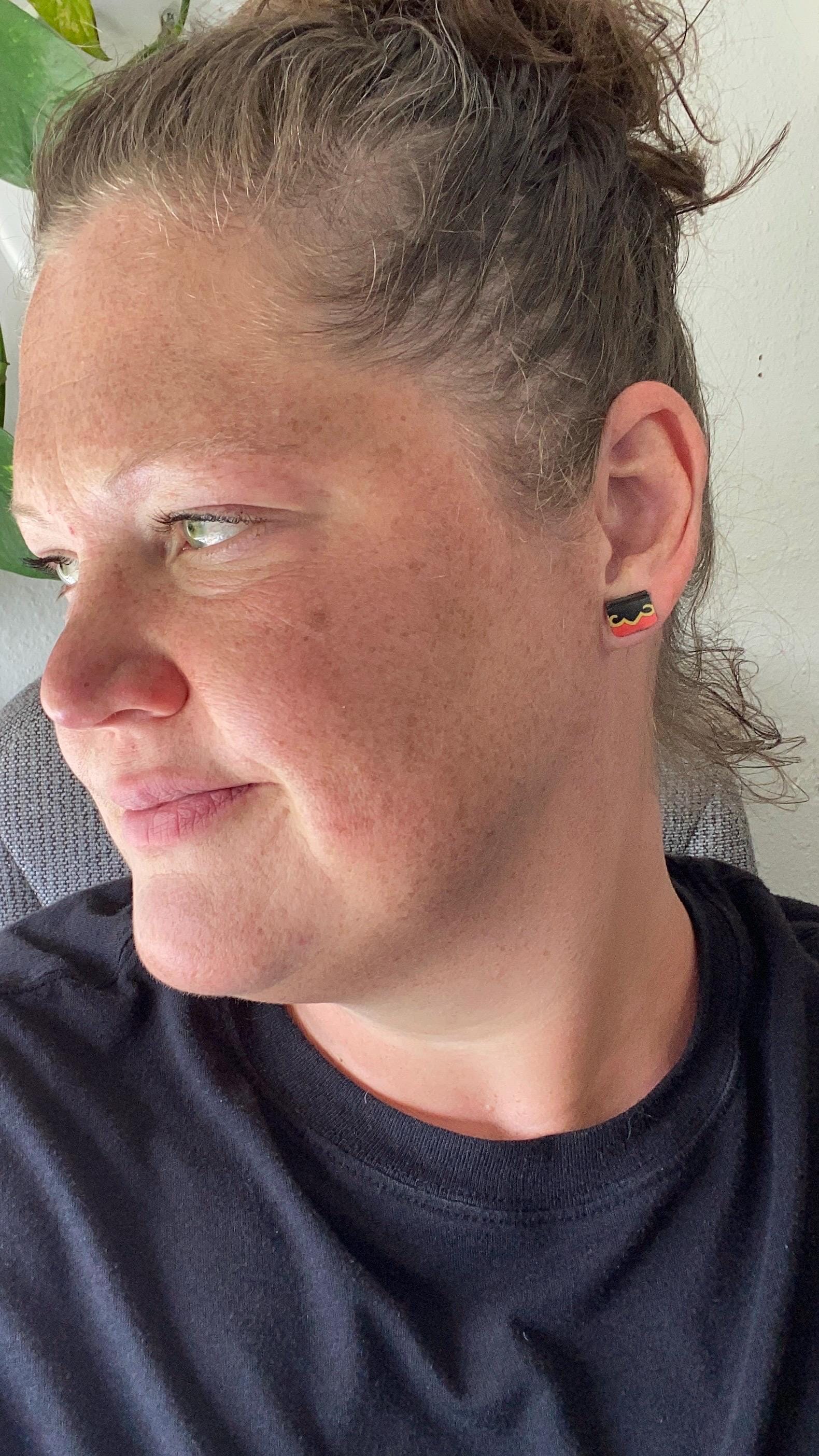 Vintage Recycled Tin Earrings, Stud Earrings