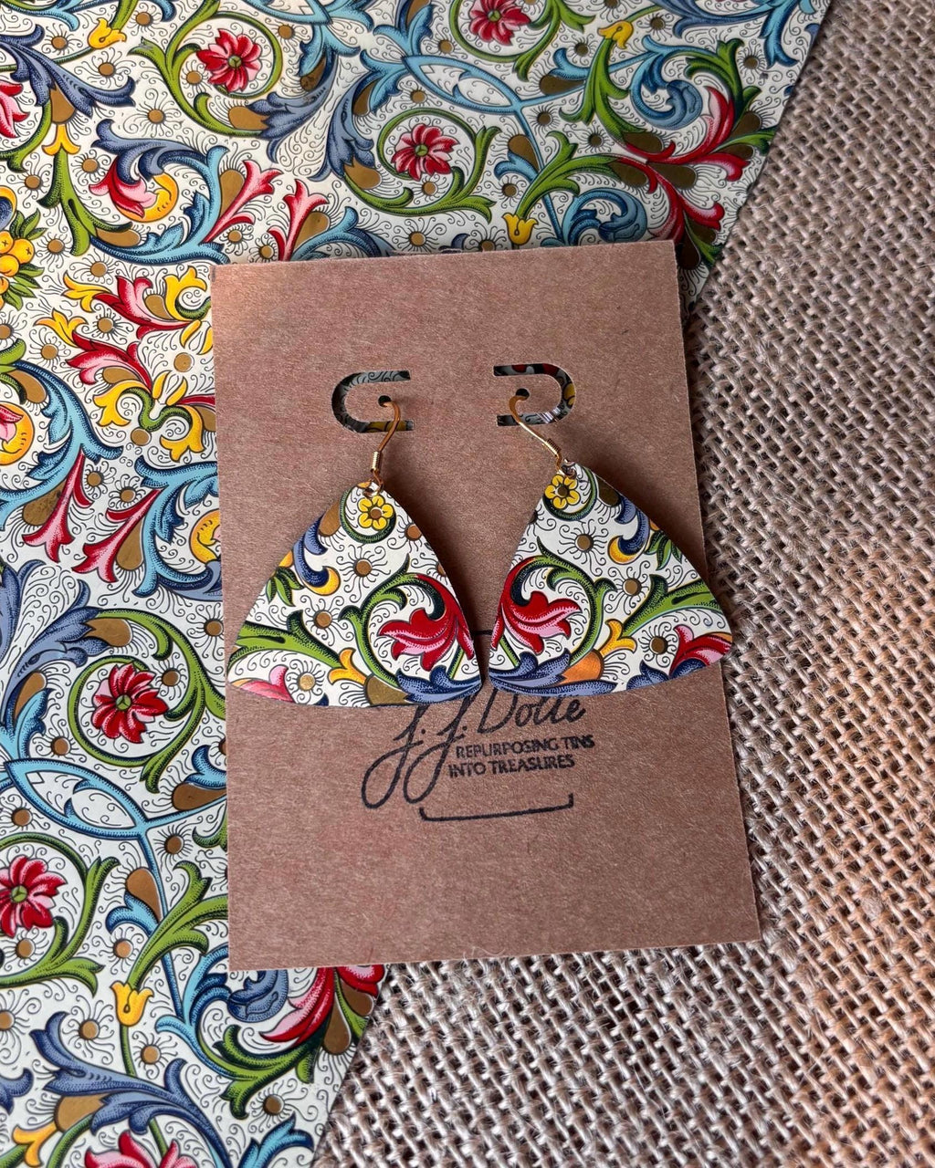 Eco-Friendly Earrings | Upcycled Vintage Tin Jewelry