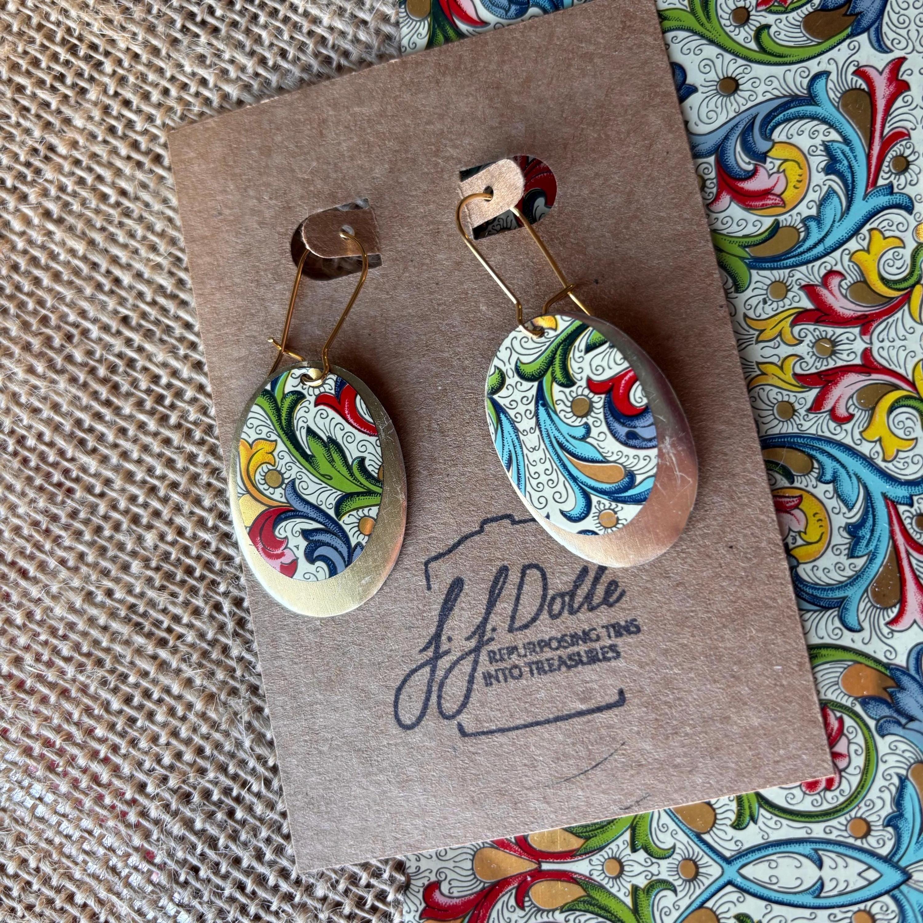Eco-Friendly Earrings | Upcycled Vintage Tin Jewelry