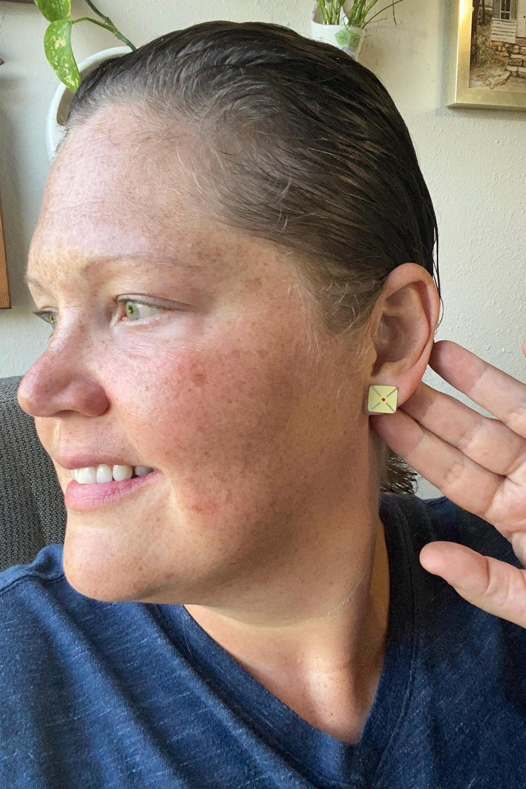 Vintage Recycled Tin Earrings, Stud Earrings