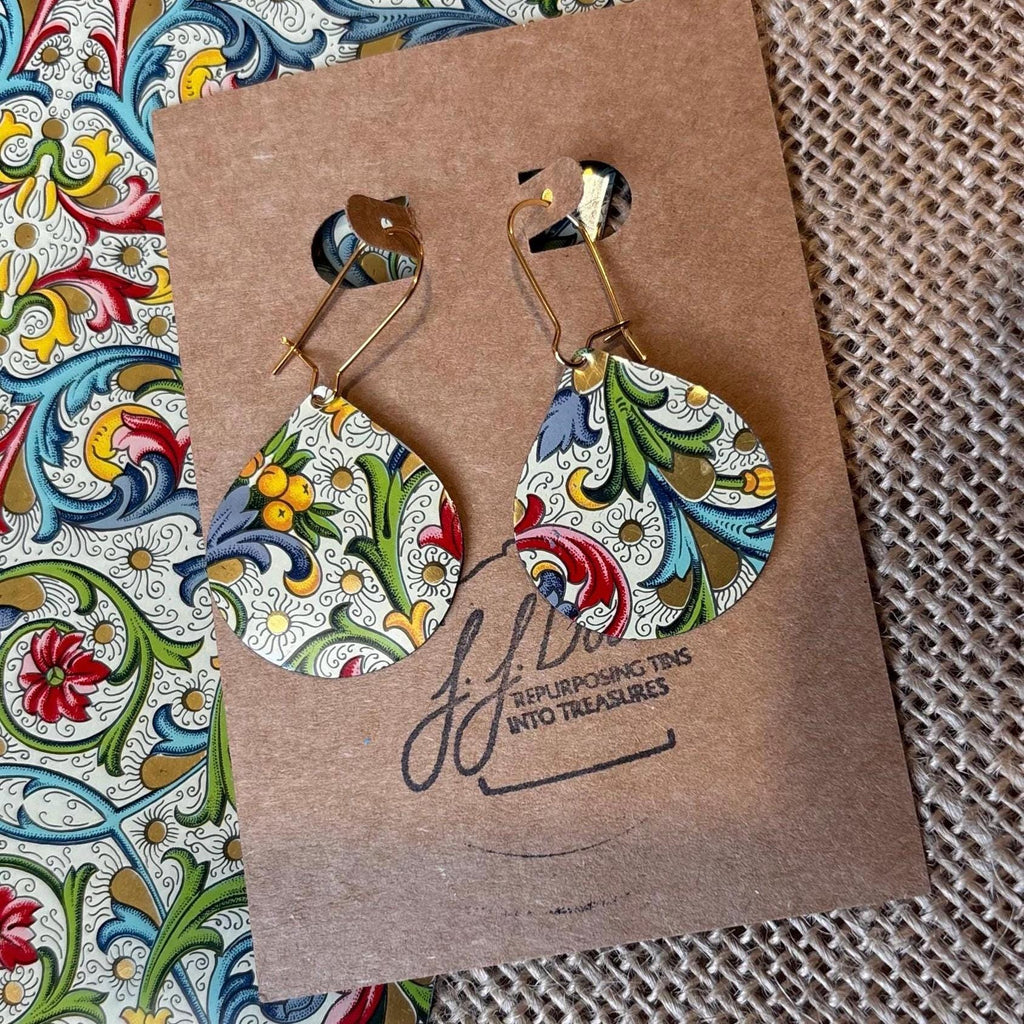 Eco-Friendly Earrings | Upcycled Vintage Tin Jewelry