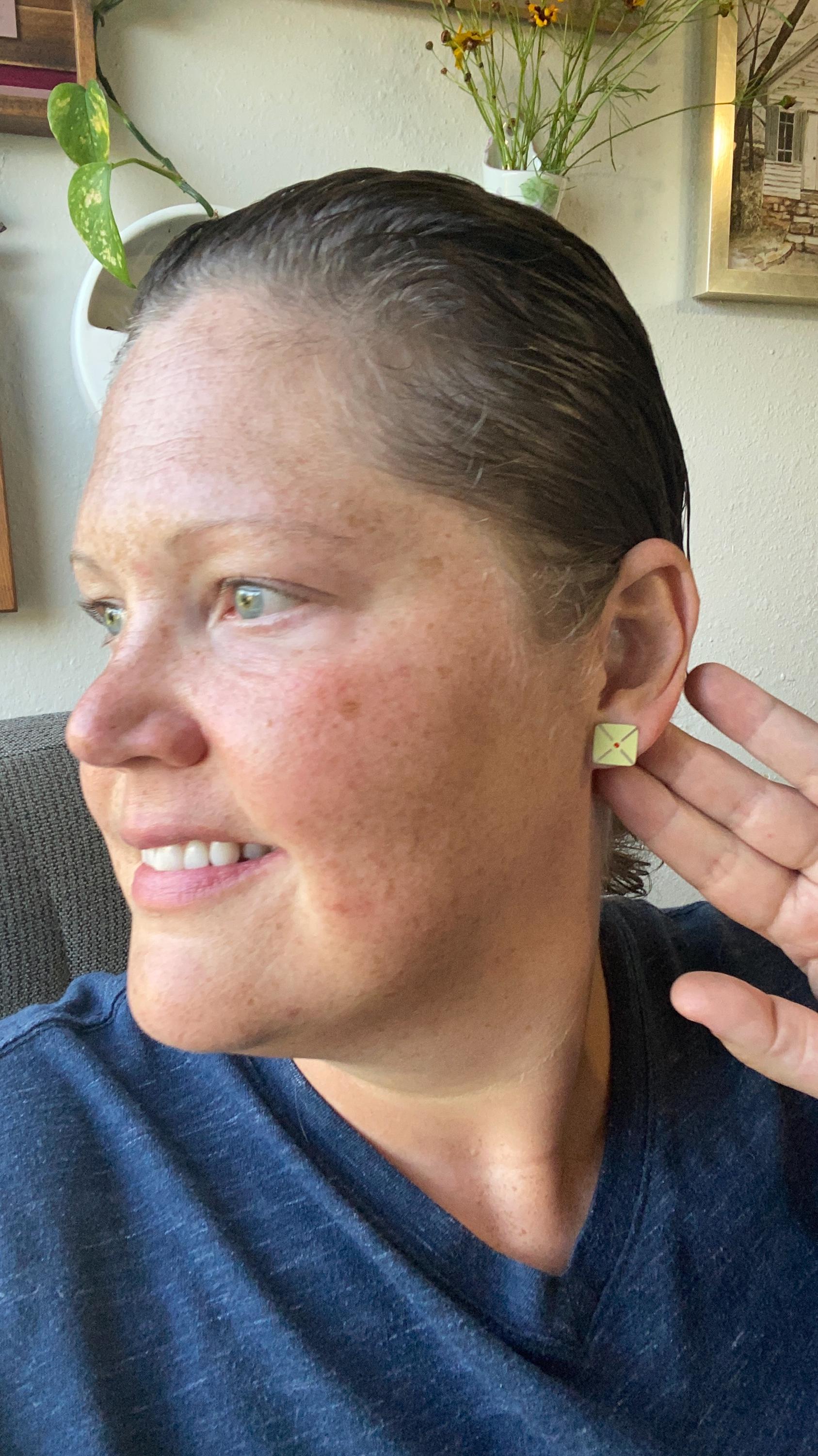 Vintage Recycled Tin Earrings, Stud Earrings