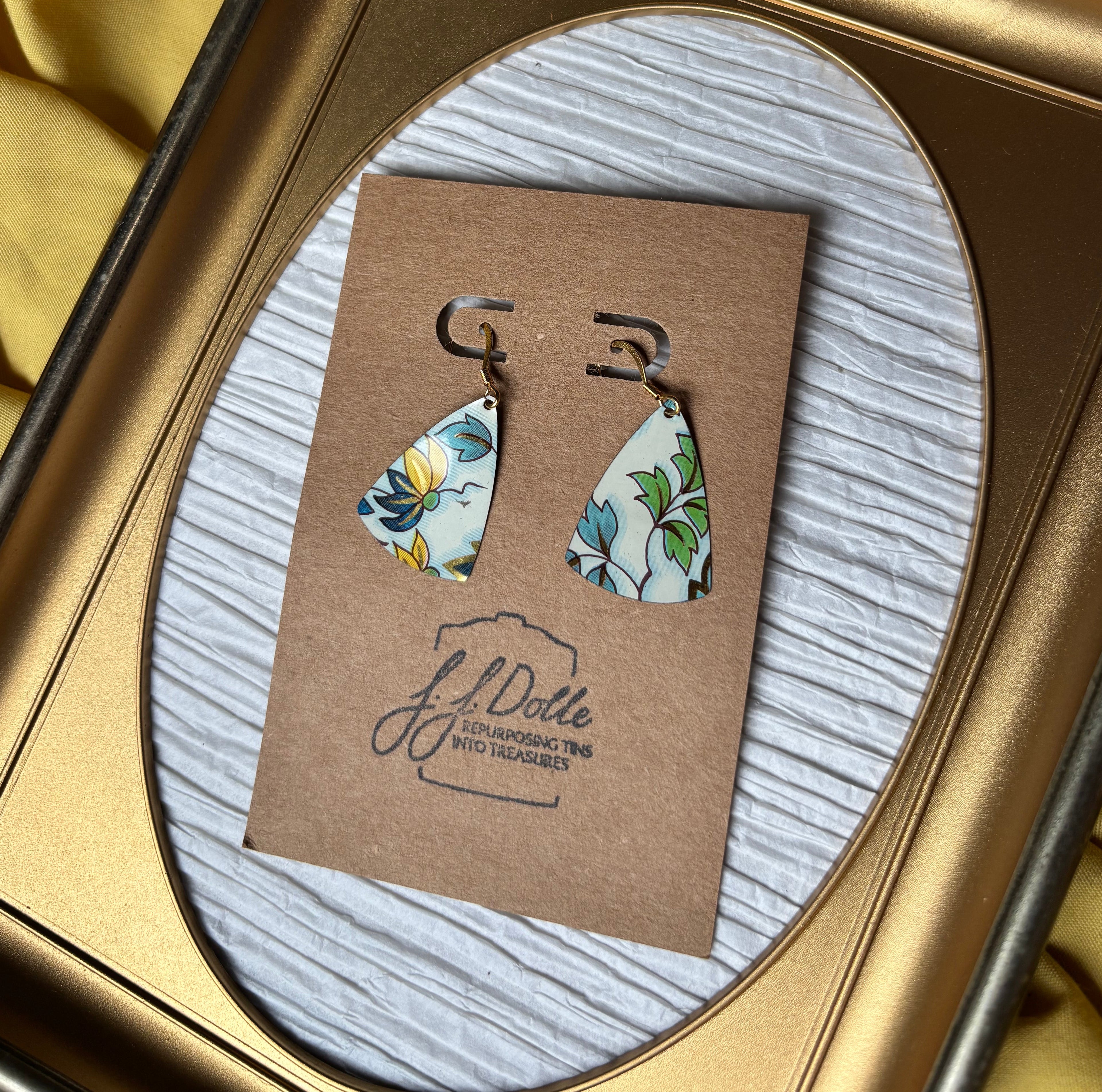 Vintage Tin Earrings – Lightweight Floral Earrings
