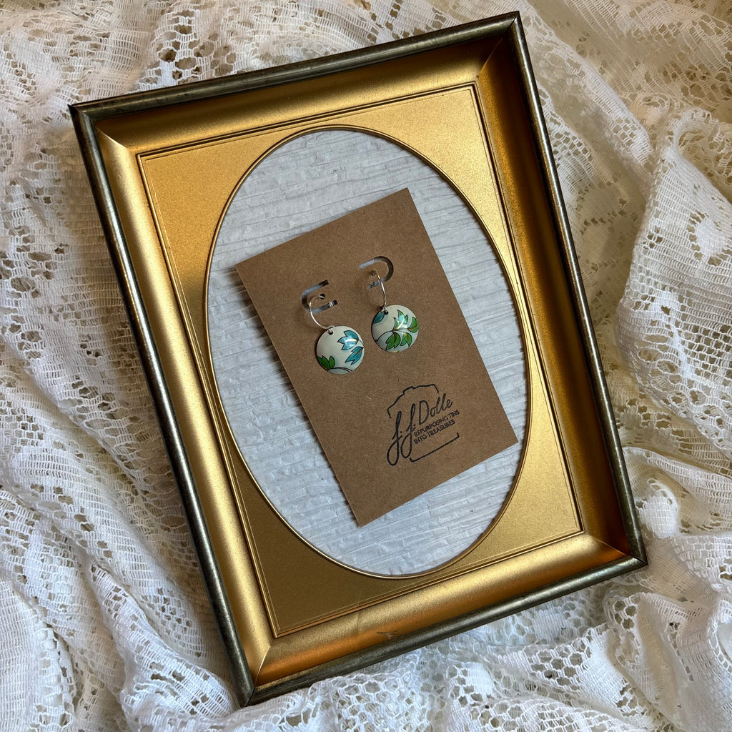 Vintage Tin Earrings – Lightweight Floral Earrings