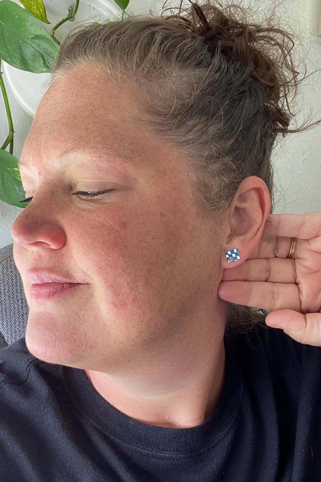 Vintage Recycled Tin Earrings, Stud Earrings