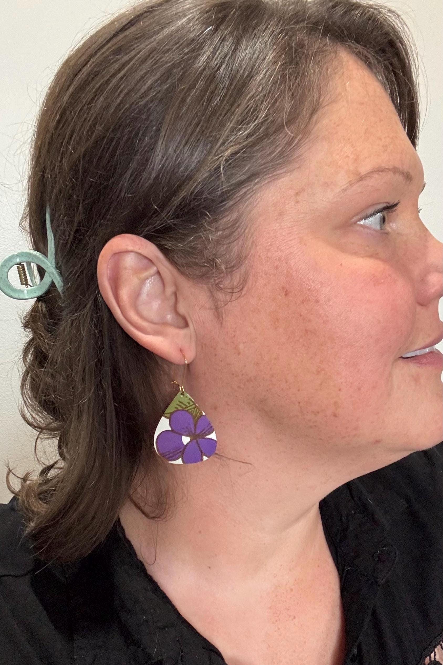 Eco-Friendly Earrings | Upcycled Vintage Tin Jewelry