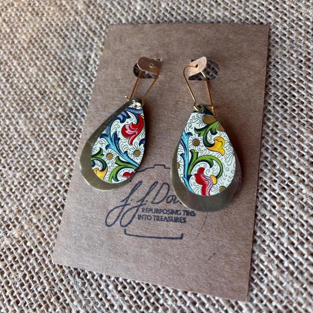 Eco-Friendly Earrings | Upcycled Vintage Tin Jewelry
