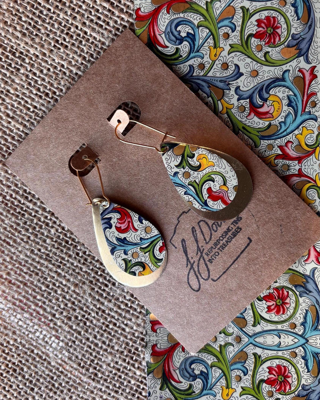 Eco-Friendly Earrings | Upcycled Vintage Tin Jewelry