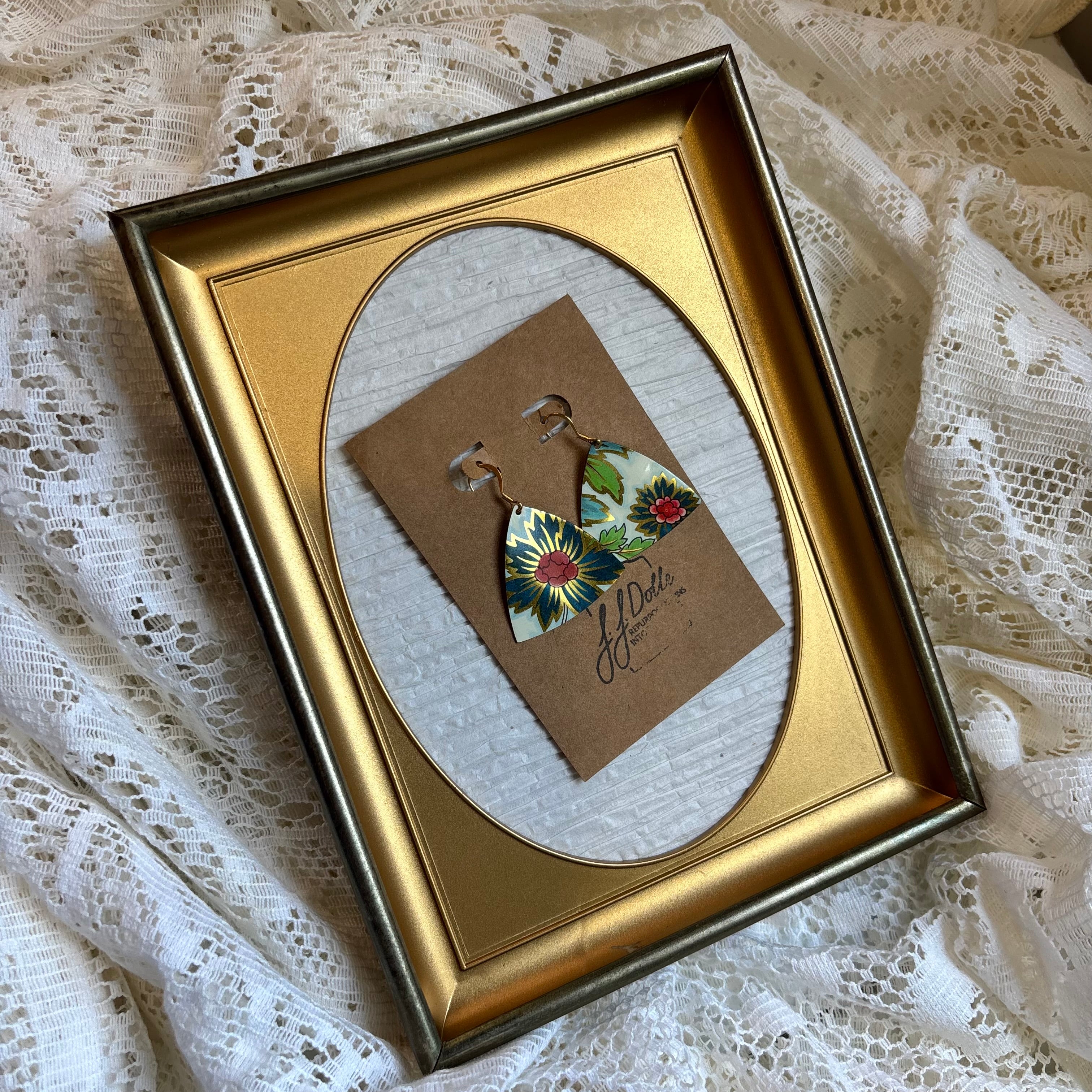 Vintage Tin Earrings – Lightweight Floral Earrings