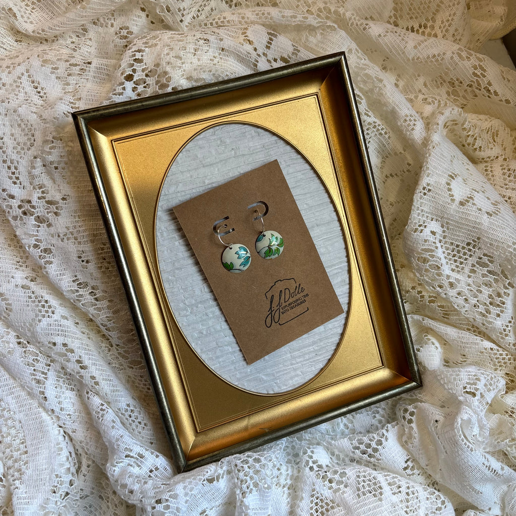 Vintage Tin Earrings – Lightweight Floral Earrings