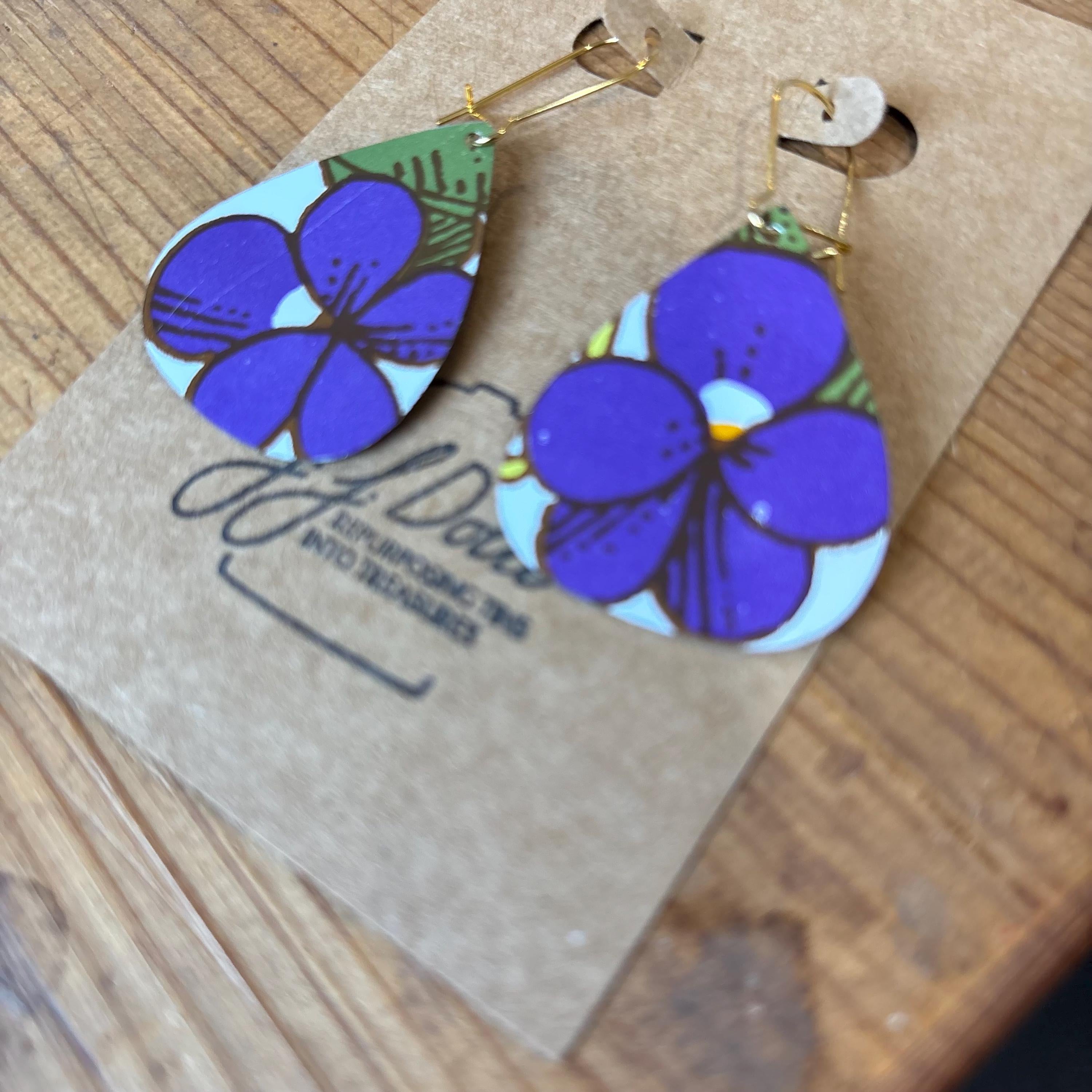 Eco-Friendly Earrings | Upcycled Vintage Tin Jewelry