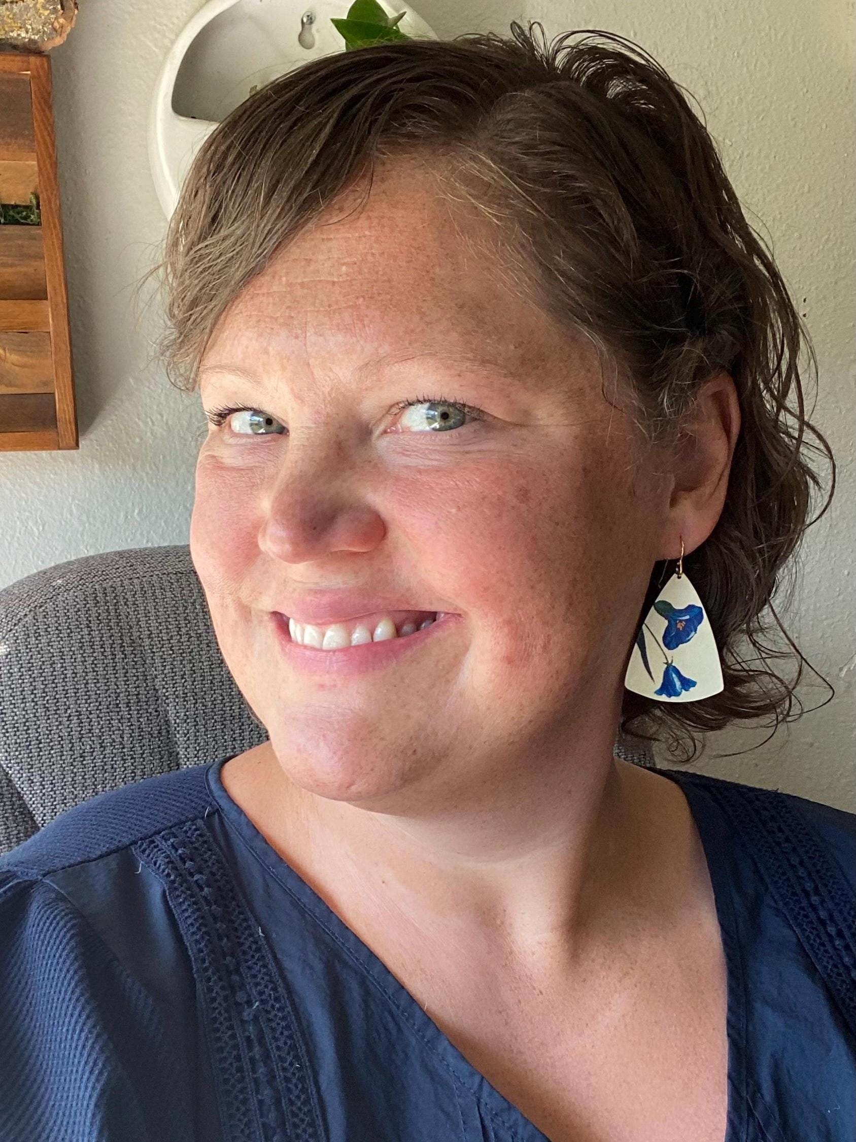 Vintage Tin Earrings, Repurposed Tin Jewelry