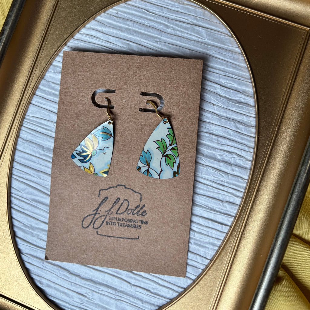 Vintage Tin Earrings – Lightweight Floral Earrings