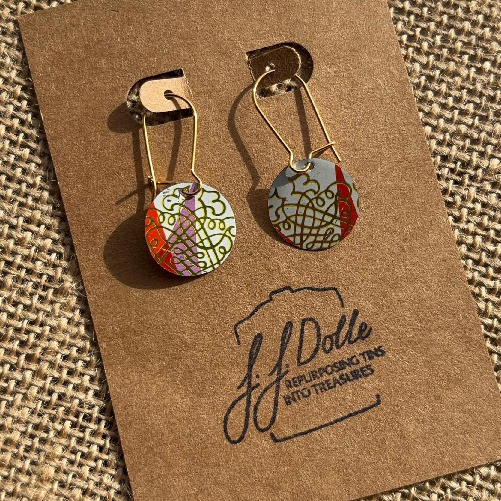 Vintage Tin Earrings – Upcycled Jewelry