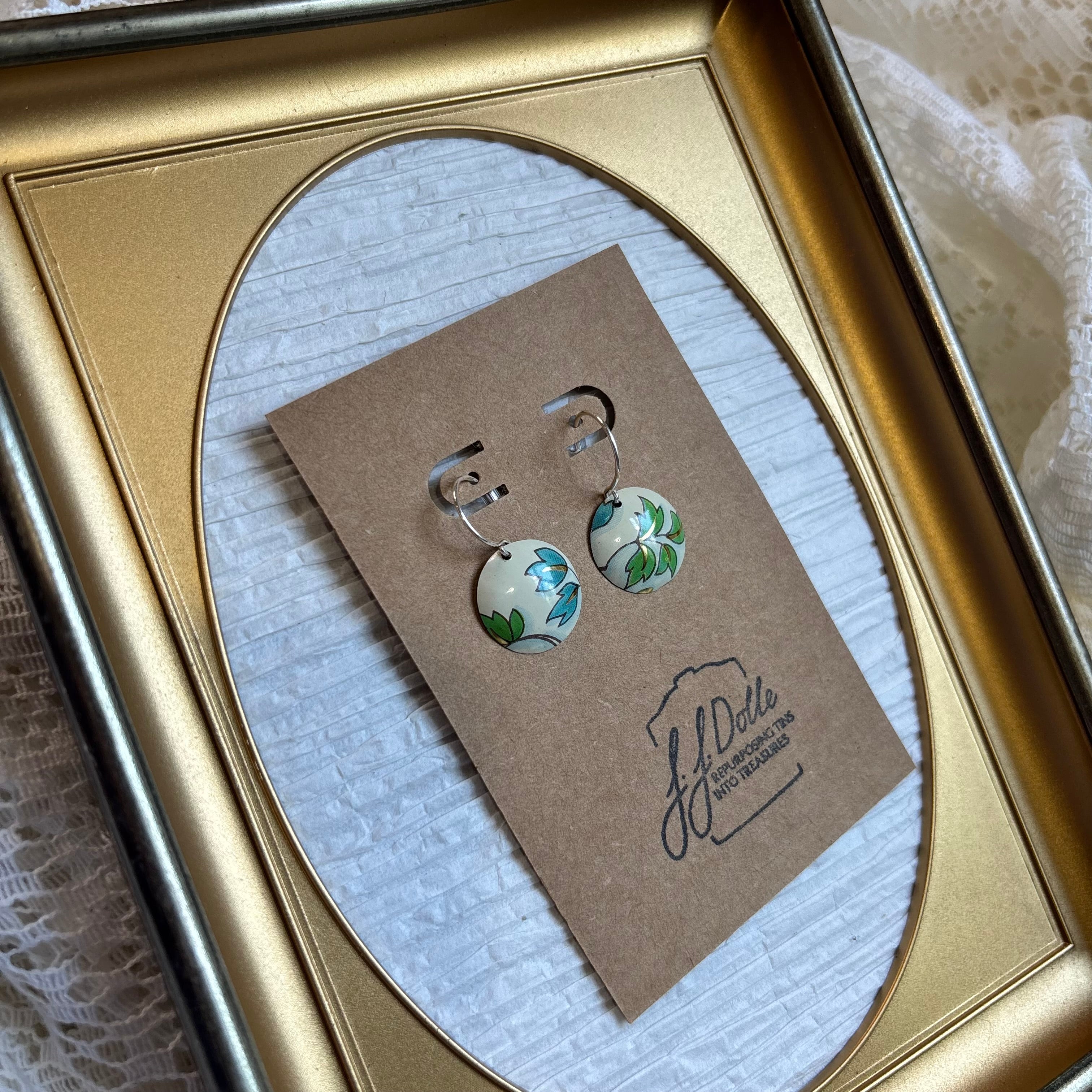 Vintage Tin Earrings – Lightweight Floral Earrings