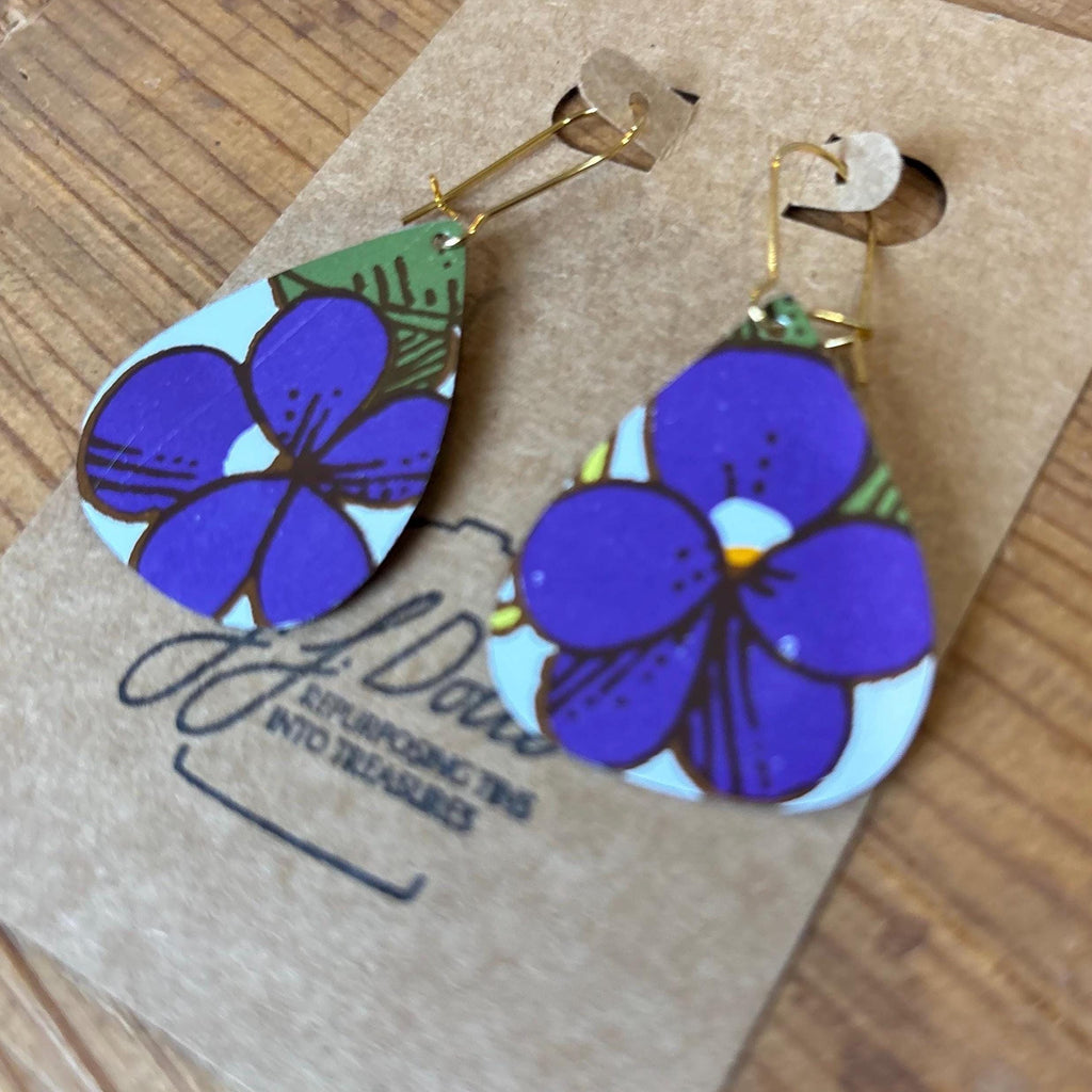 Eco-Friendly Earrings | Upcycled Vintage Tin Jewelry