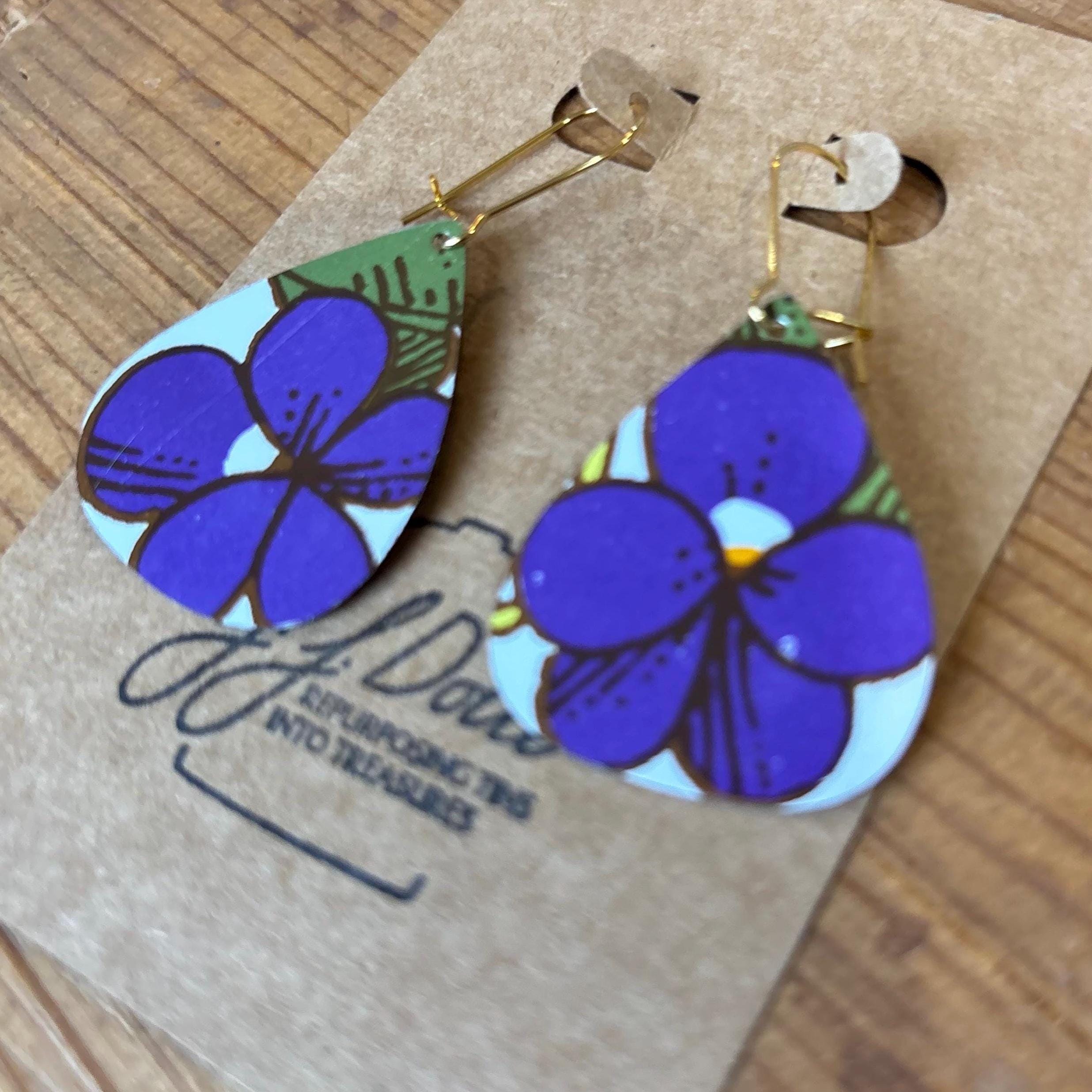 Eco-Friendly Earrings | Upcycled Vintage Tin Jewelry