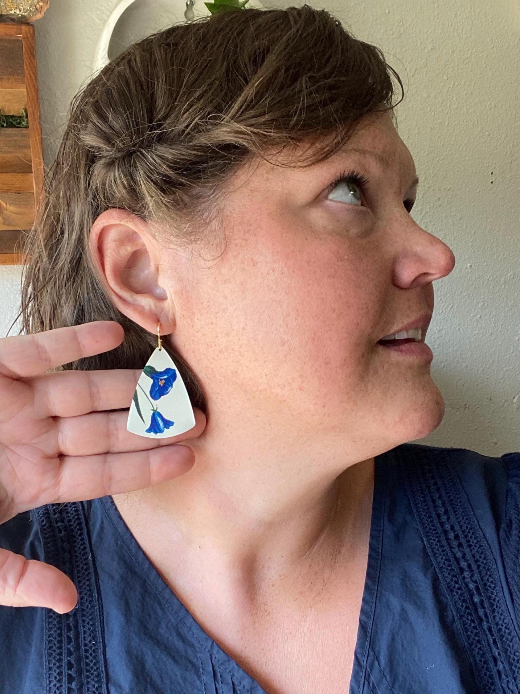 Vintage Tin Earrings, Repurposed Tin Jewelry