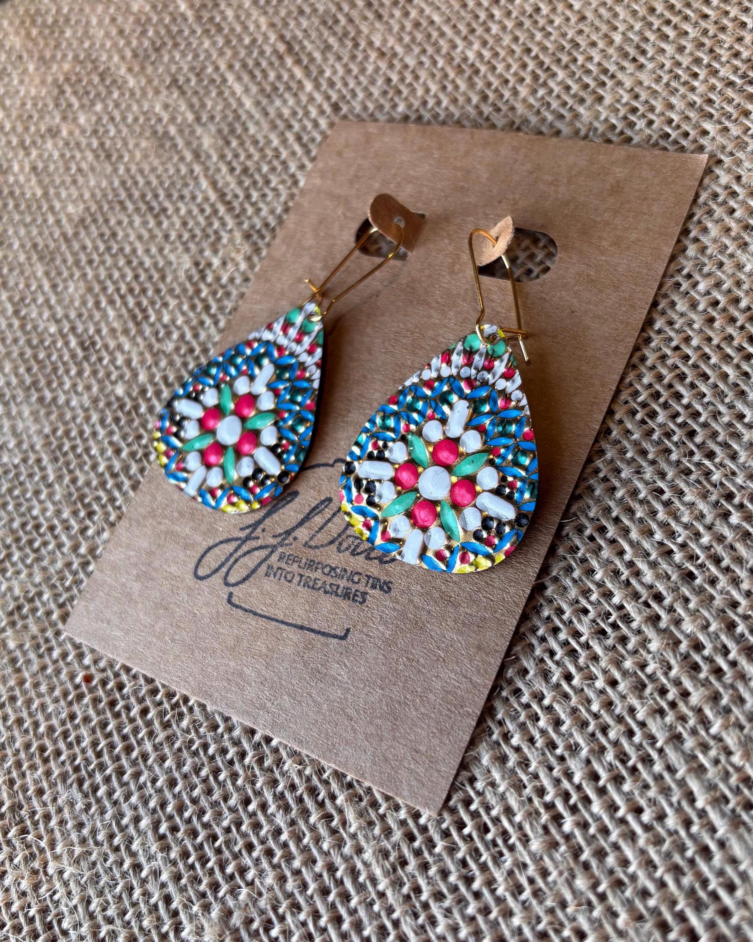 Eco-Friendly Earrings | Upcycled Vintage Tin Jewelry
