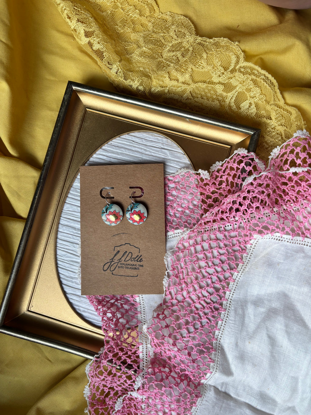 Vintage Tin Earrings – Lightweight Floral Earrings