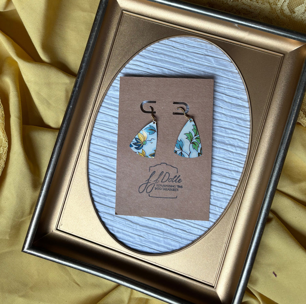 Vintage Tin Earrings – Lightweight Floral Earrings