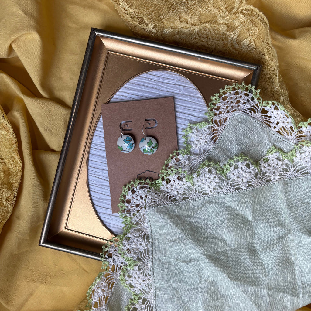 Vintage Tin Earrings – Lightweight Floral Earrings
