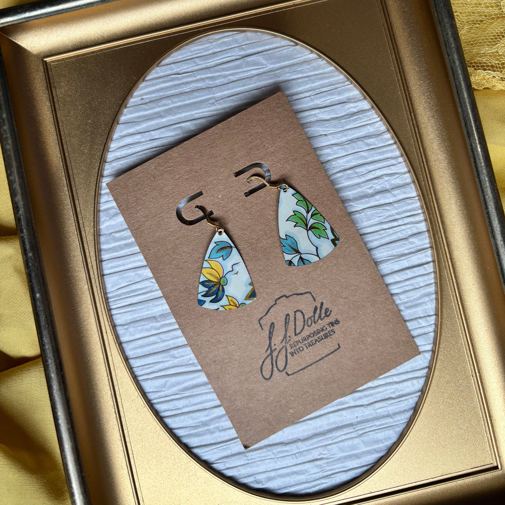 Vintage Tin Earrings – Lightweight Floral Earrings
