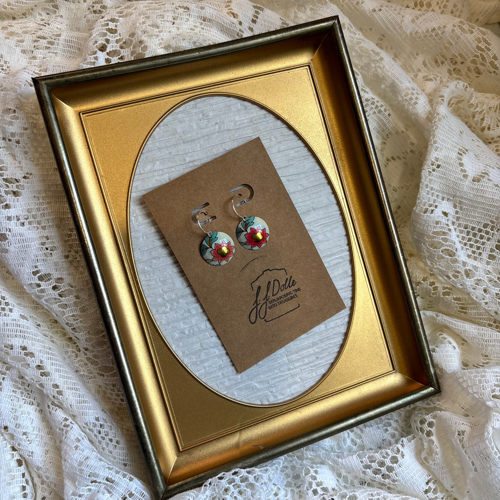 Vintage Tin Earrings – Lightweight Floral Earrings