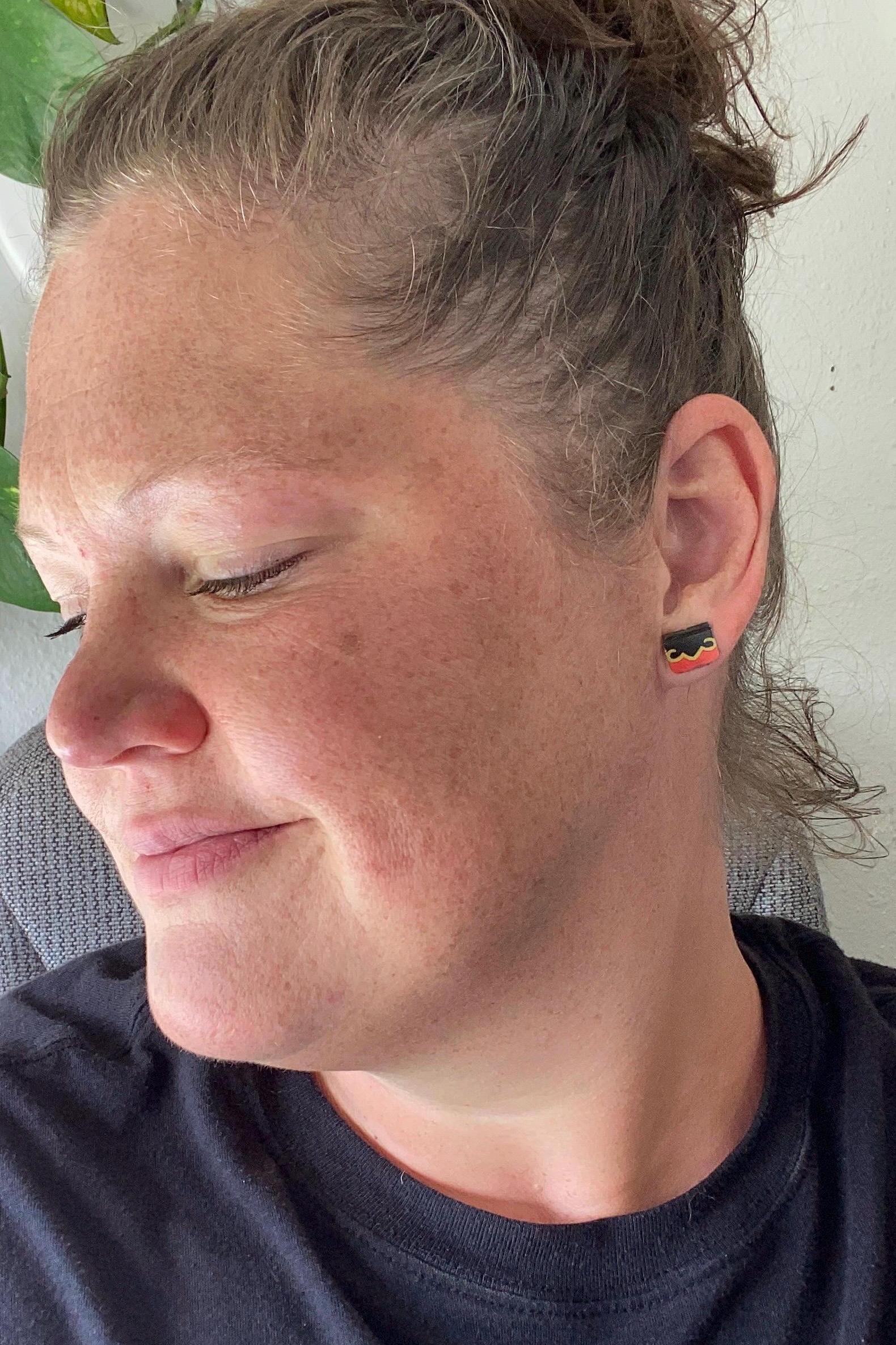 Vintage Recycled Tin Earrings, Stud Earrings