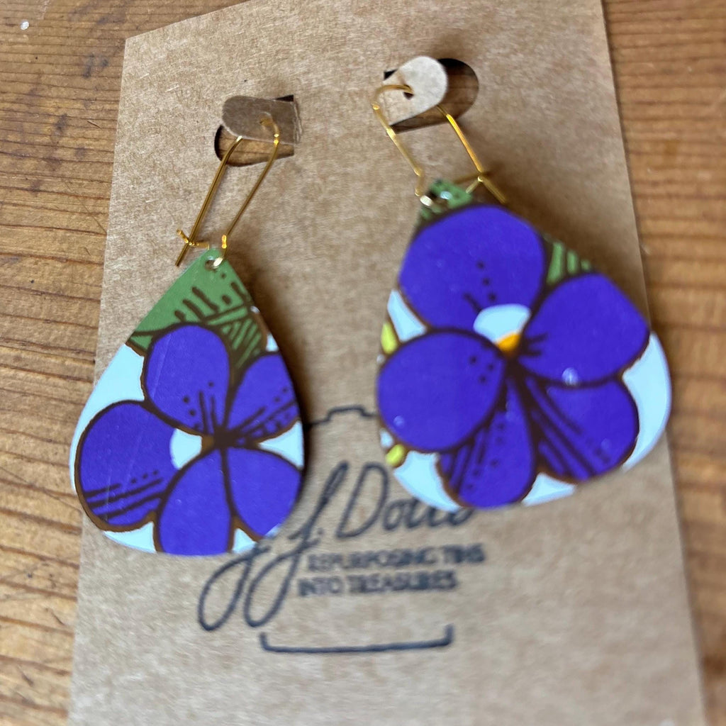 Eco-Friendly Earrings | Upcycled Vintage Tin Jewelry