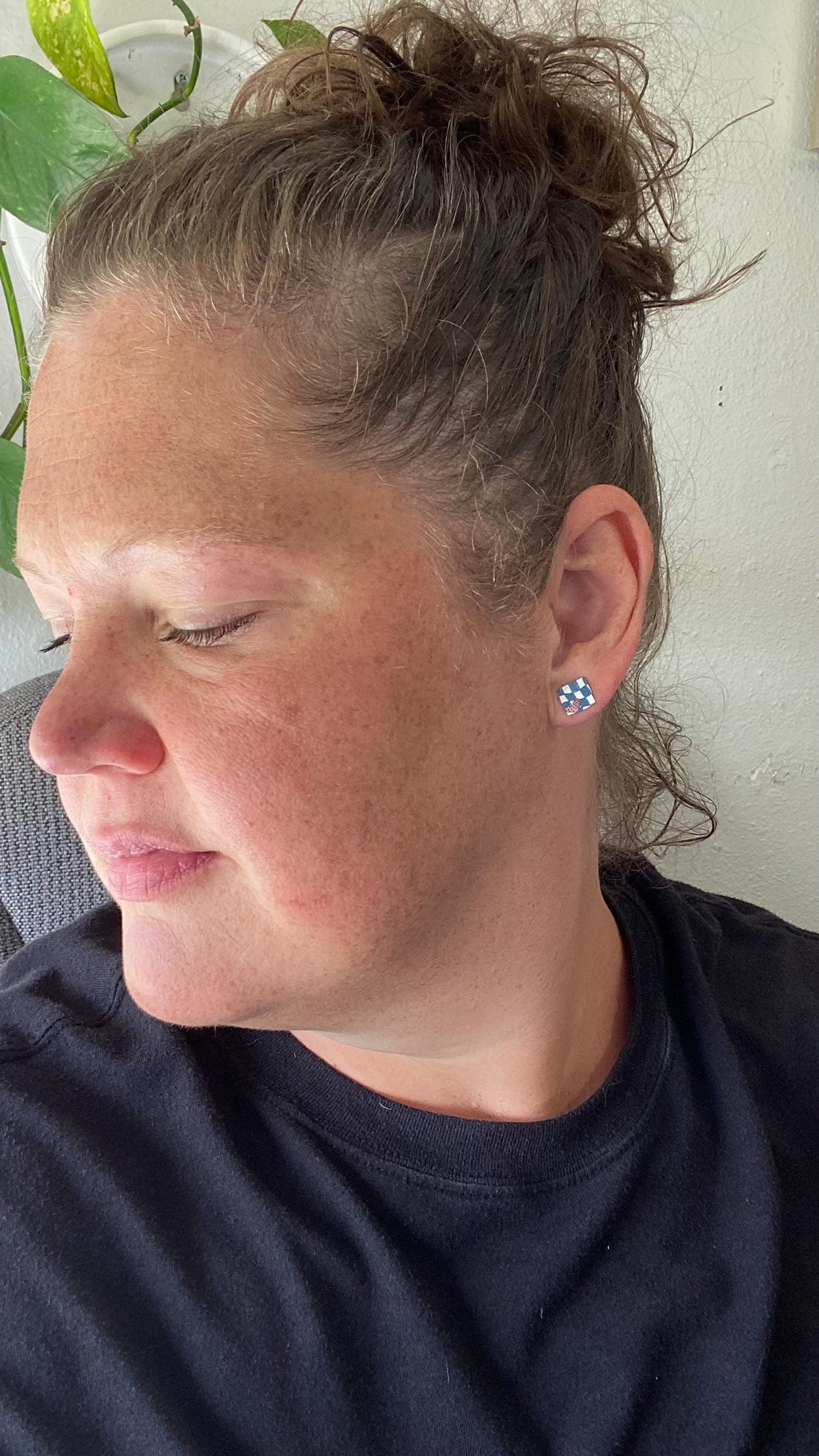 Vintage Recycled Tin Earrings, Stud Earrings