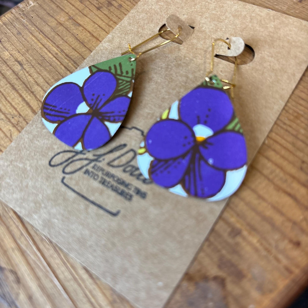Eco-Friendly Earrings | Upcycled Vintage Tin Jewelry