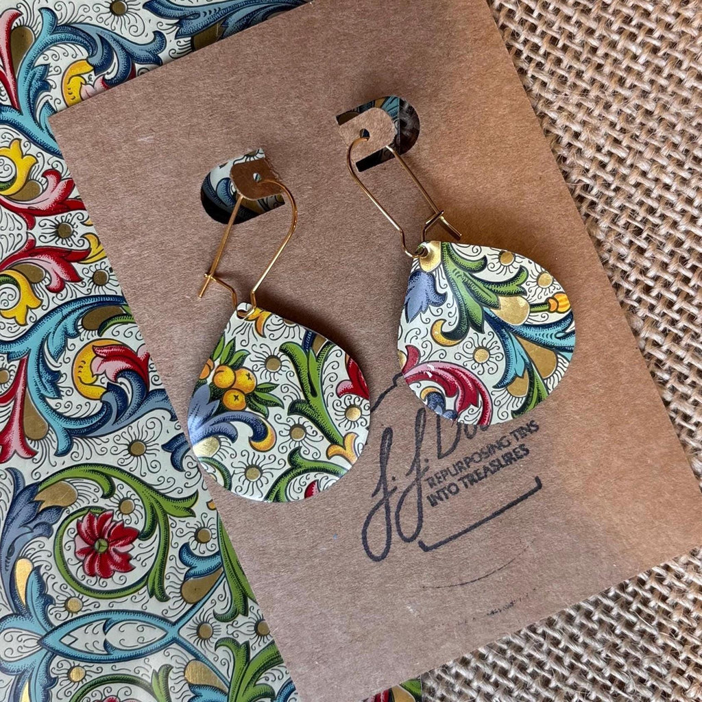 Eco-Friendly Earrings | Upcycled Vintage Tin Jewelry