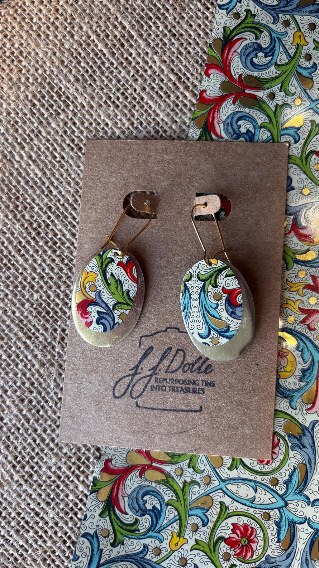 Eco-Friendly Earrings | Upcycled Vintage Tin Jewelry
