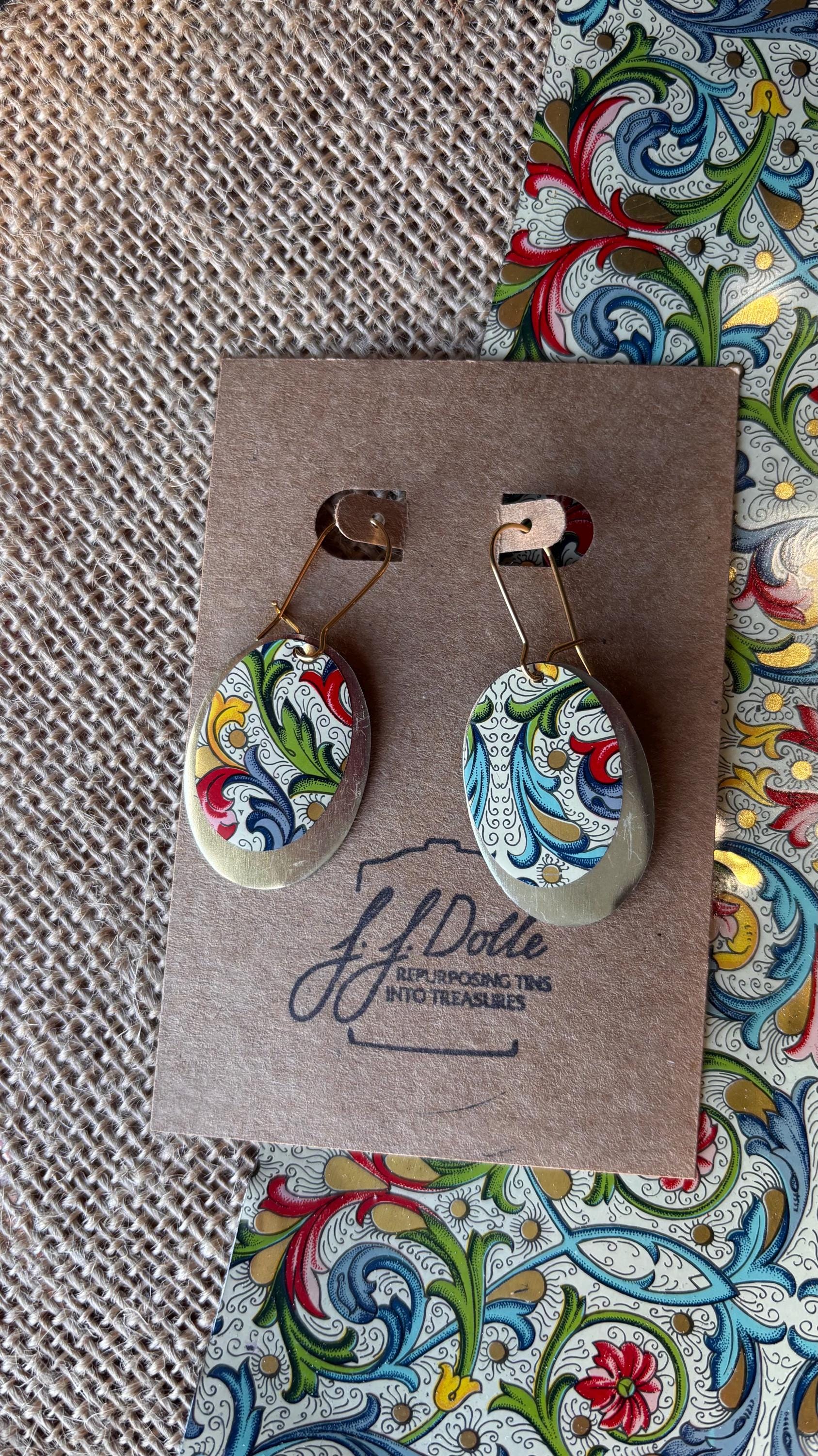 Eco-Friendly Earrings | Upcycled Vintage Tin Jewelry