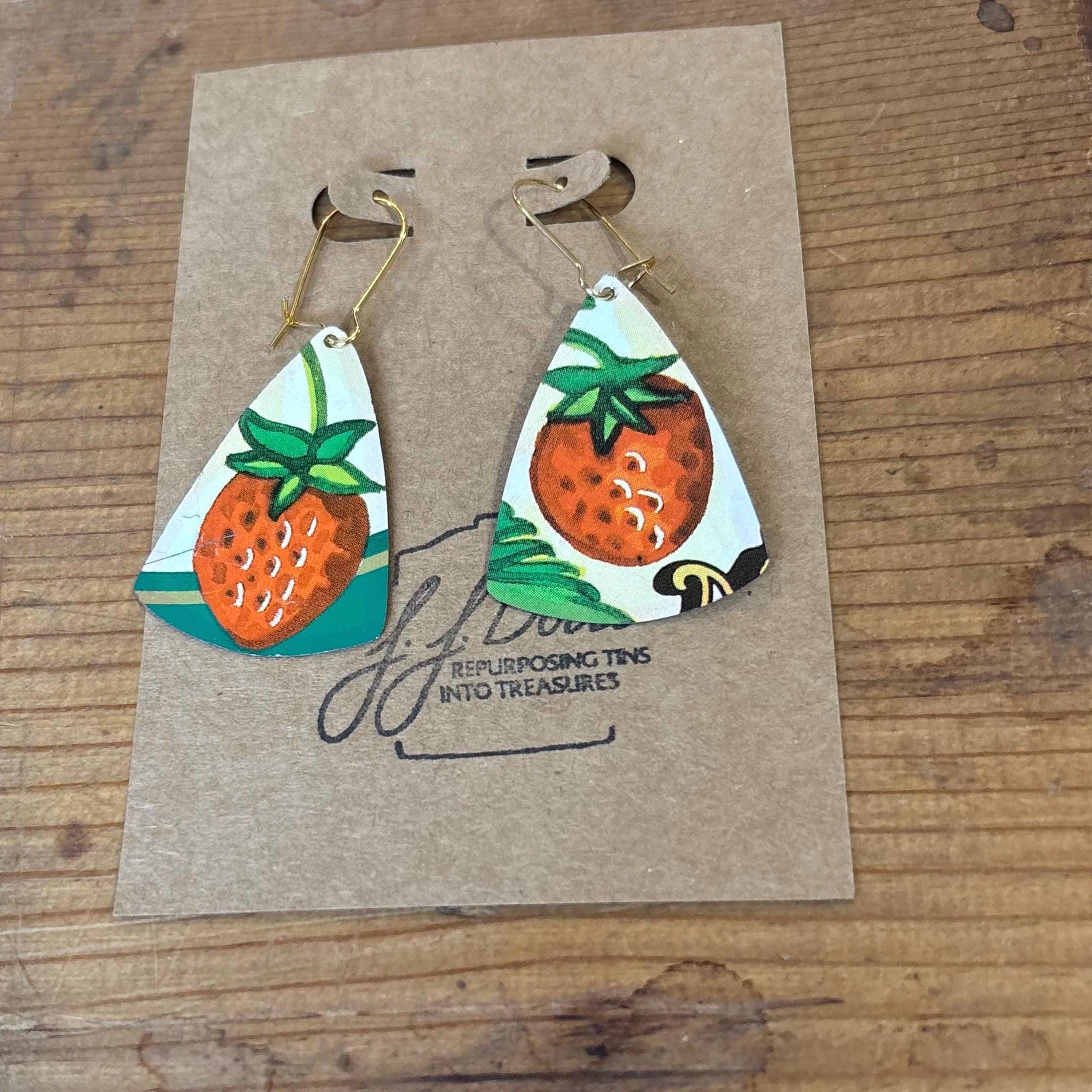 Eco-Friendly Earrings | Strawberry Vintage Tin Jewelry