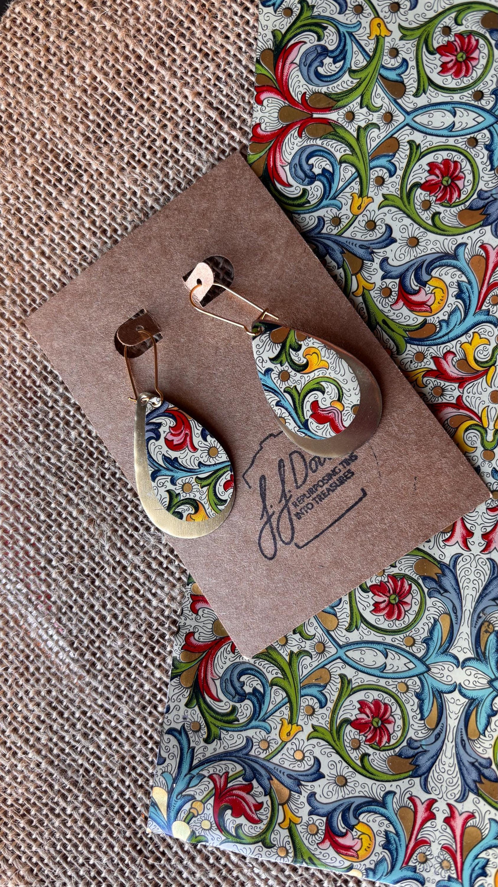 Eco-Friendly Earrings | Upcycled Vintage Tin Jewelry