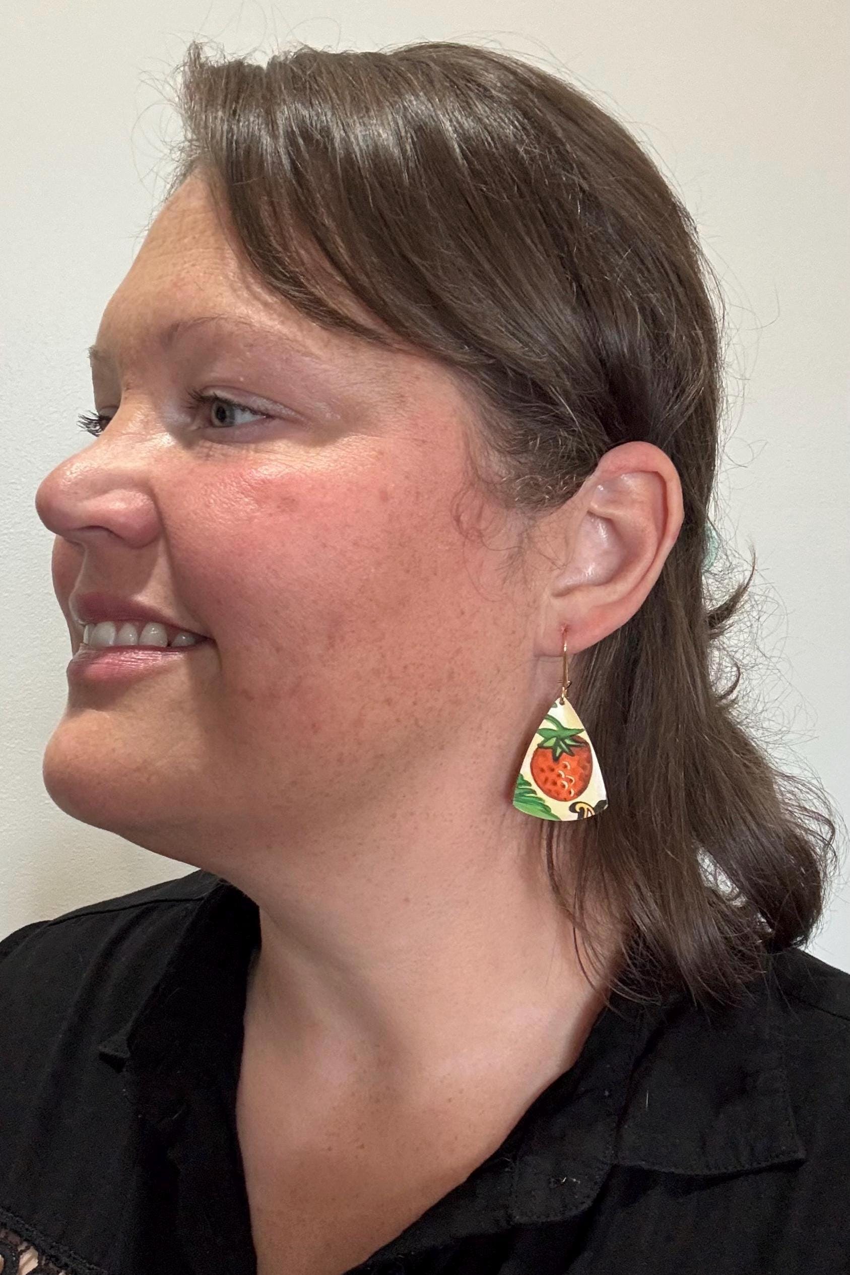 Eco-Friendly Earrings | Strawberry Vintage Tin Jewelry