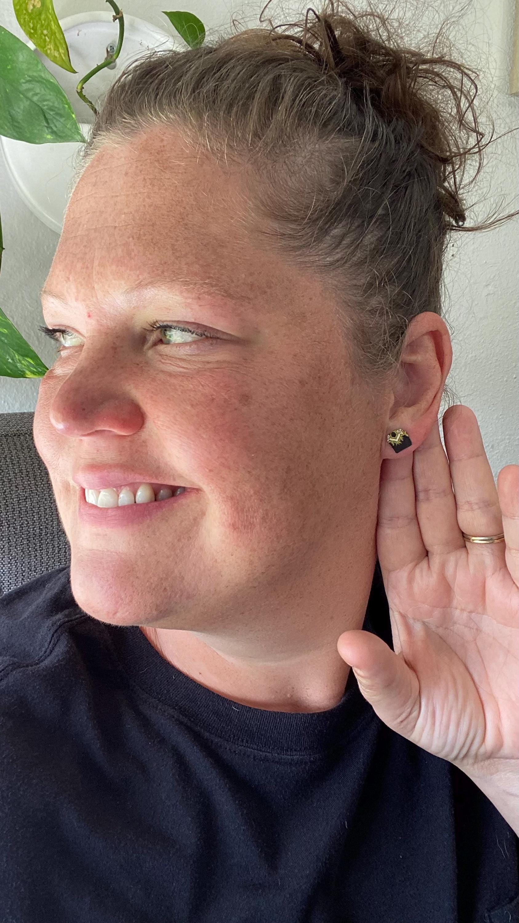 Vintage Recycled Tin Earrings, Stud Earrings